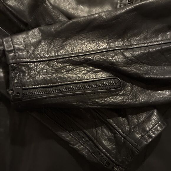 Overland Leather Men’s Black Full Zip Jacket Coat XL Genuine Leather - Picture 4 of 7